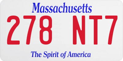 MA license plate 278NT7