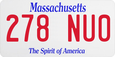MA license plate 278NU0