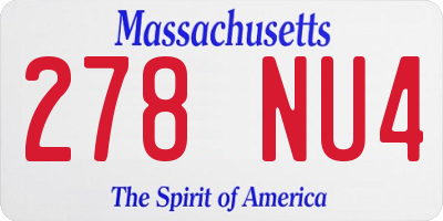 MA license plate 278NU4