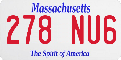 MA license plate 278NU6