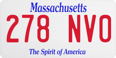 MA license plate 278NV0