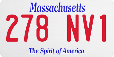 MA license plate 278NV1