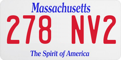 MA license plate 278NV2