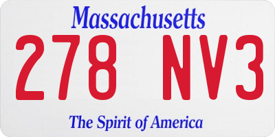 MA license plate 278NV3