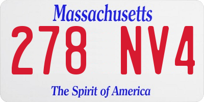 MA license plate 278NV4