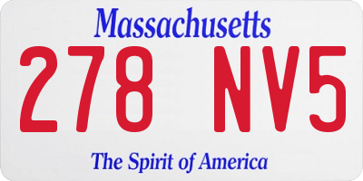 MA license plate 278NV5
