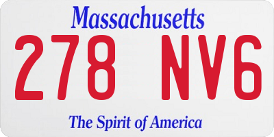 MA license plate 278NV6