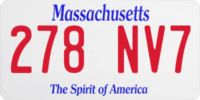 MA license plate 278NV7