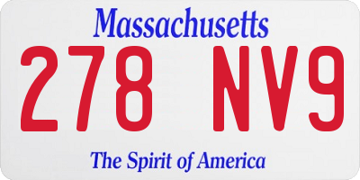 MA license plate 278NV9