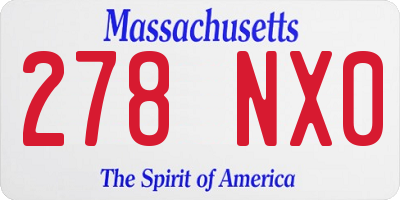 MA license plate 278NX0