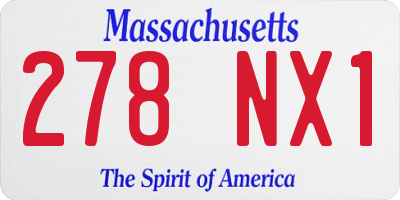 MA license plate 278NX1