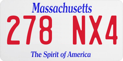 MA license plate 278NX4
