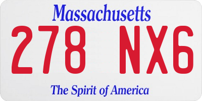 MA license plate 278NX6