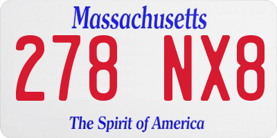 MA license plate 278NX8