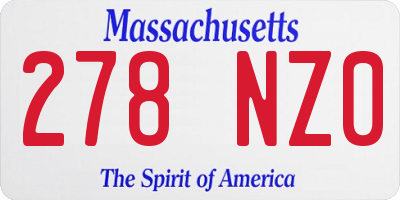 MA license plate 278NZ0