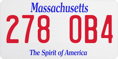 MA license plate 278OB4