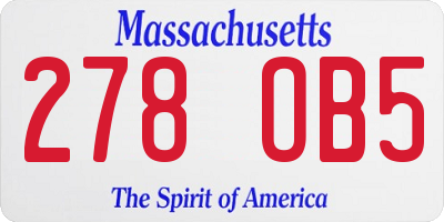 MA license plate 278OB5