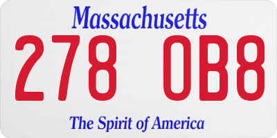 MA license plate 278OB8