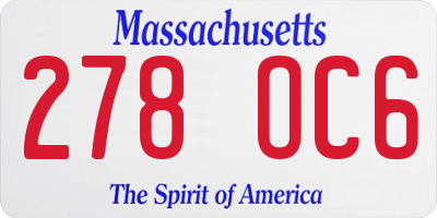 MA license plate 278OC6