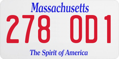 MA license plate 278OD1