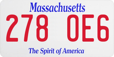 MA license plate 278OE6