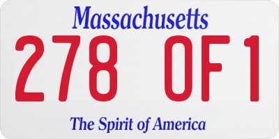 MA license plate 278OF1