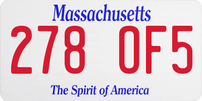 MA license plate 278OF5