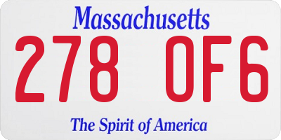 MA license plate 278OF6