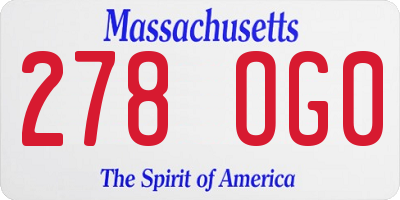 MA license plate 278OG0