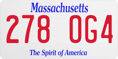 MA license plate 278OG4