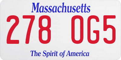 MA license plate 278OG5