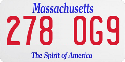 MA license plate 278OG9