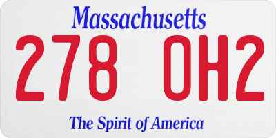 MA license plate 278OH2