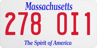 MA license plate 278OI1