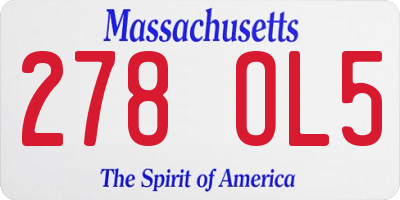 MA license plate 278OL5