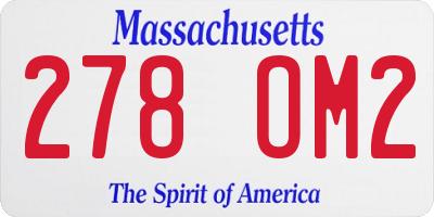 MA license plate 278OM2