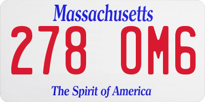MA license plate 278OM6