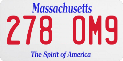 MA license plate 278OM9
