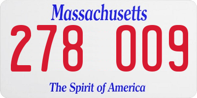 MA license plate 278OO9