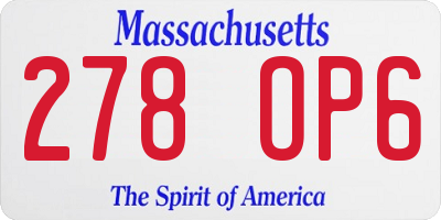 MA license plate 278OP6
