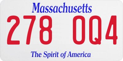 MA license plate 278OQ4
