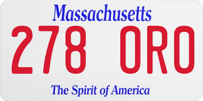 MA license plate 278OR0
