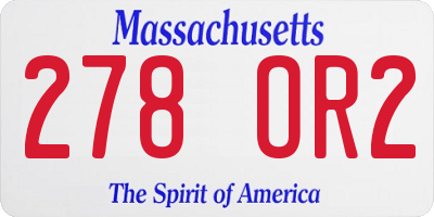 MA license plate 278OR2