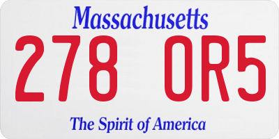 MA license plate 278OR5
