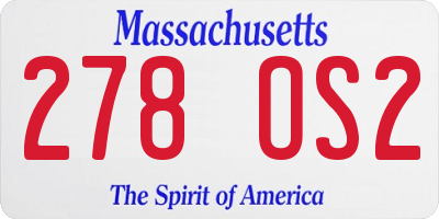 MA license plate 278OS2
