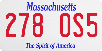 MA license plate 278OS5