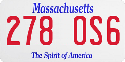 MA license plate 278OS6