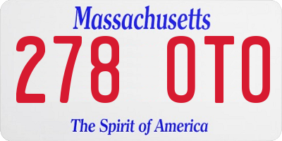 MA license plate 278OT0