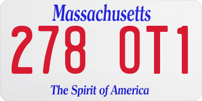 MA license plate 278OT1