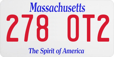 MA license plate 278OT2